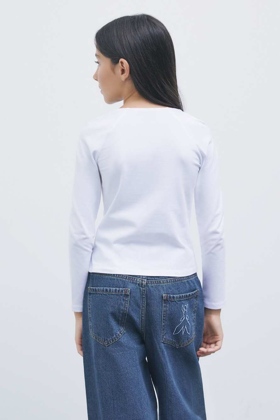 Slim square-neck top, White, Patrizia Pepe