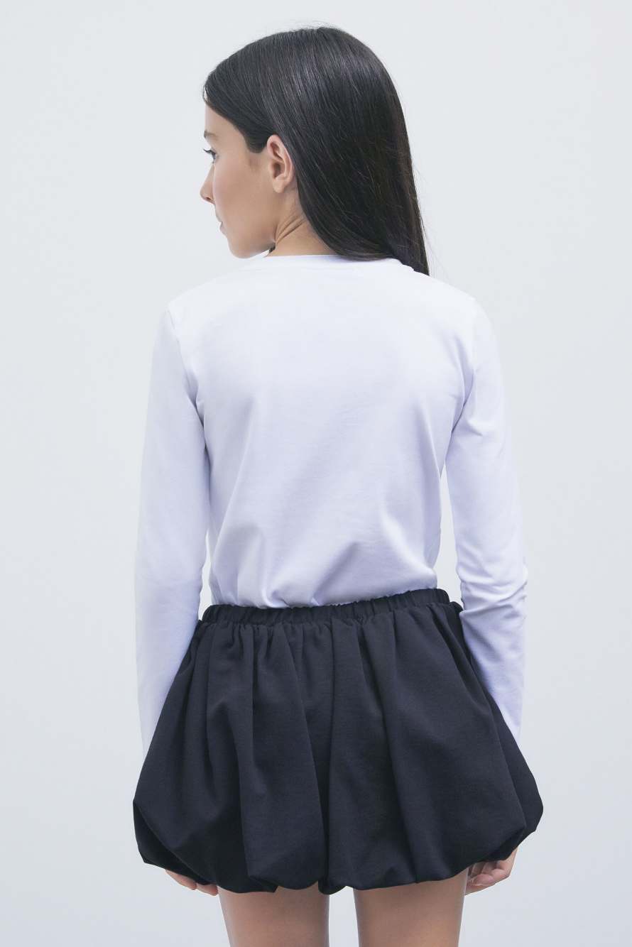 Cotton slogan top, White, Patrizia Pepe