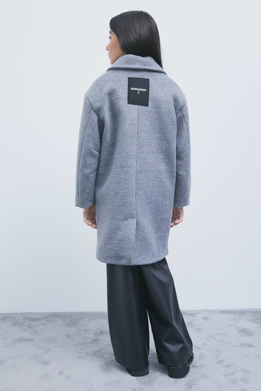 Double-breasted wool-blend coat, Grey, Patrizia Pepe