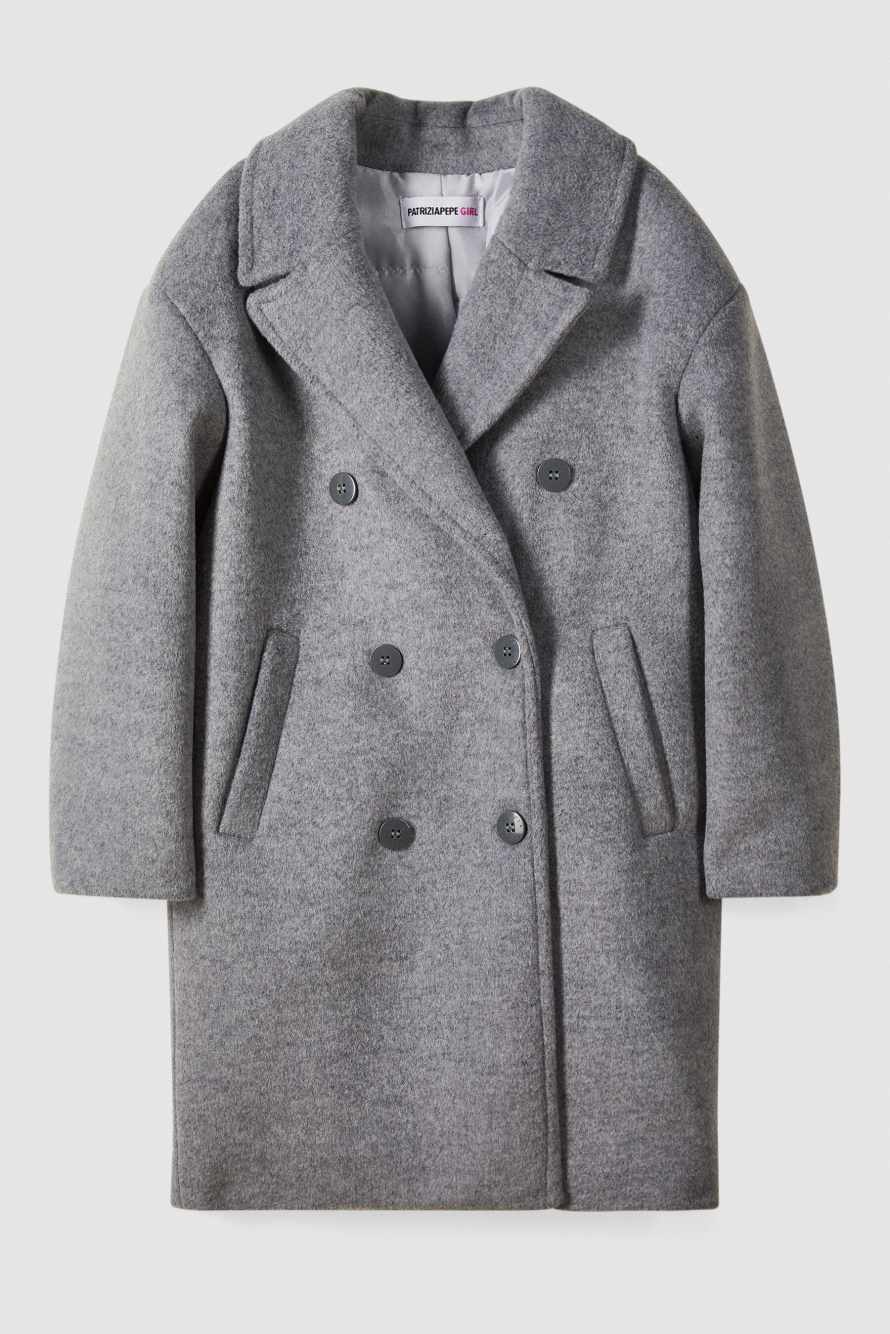 Double-breasted wool-blend coat, Grey, Patrizia Pepe