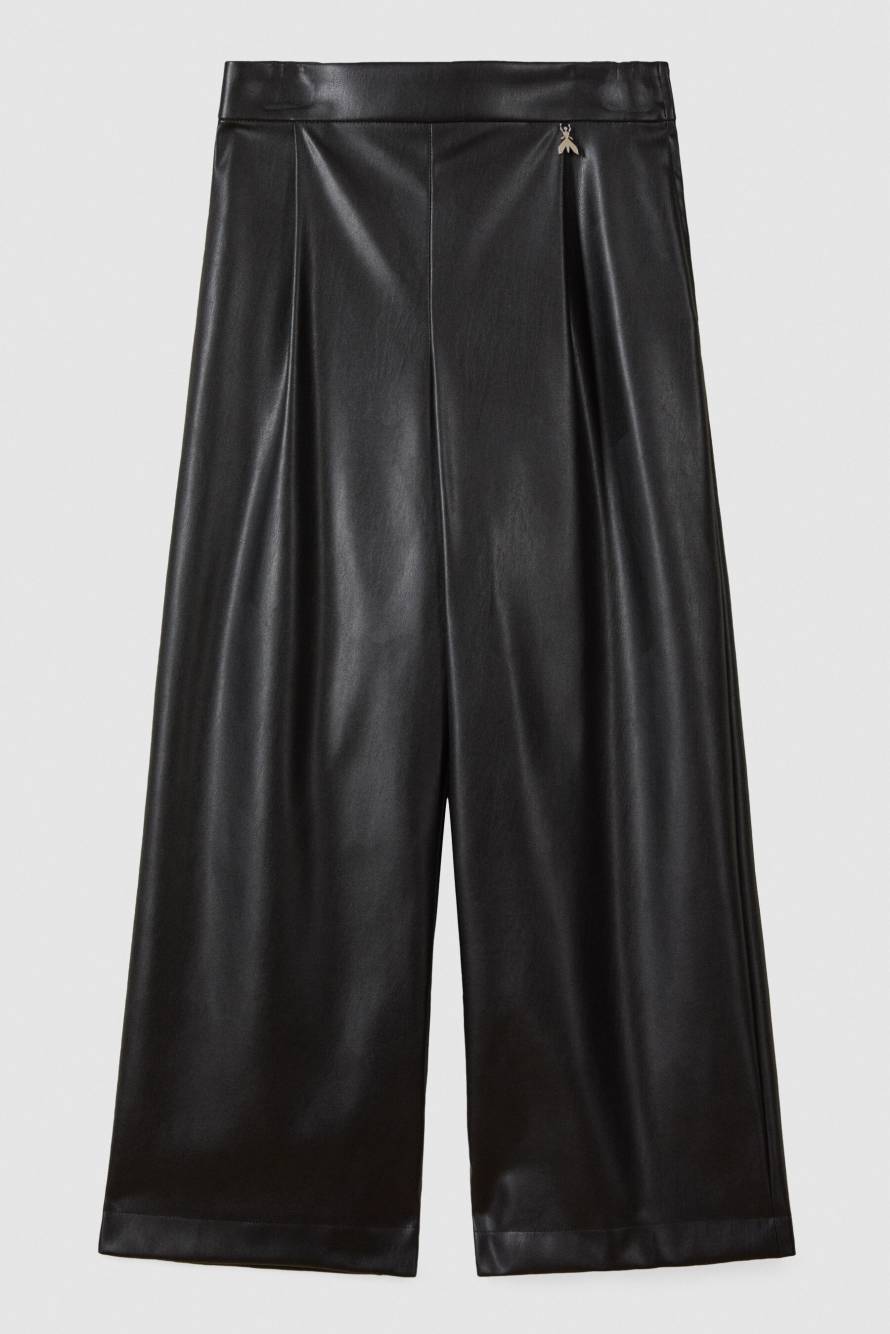 Coated palazzo trousers, Black, Patrizia Pepe