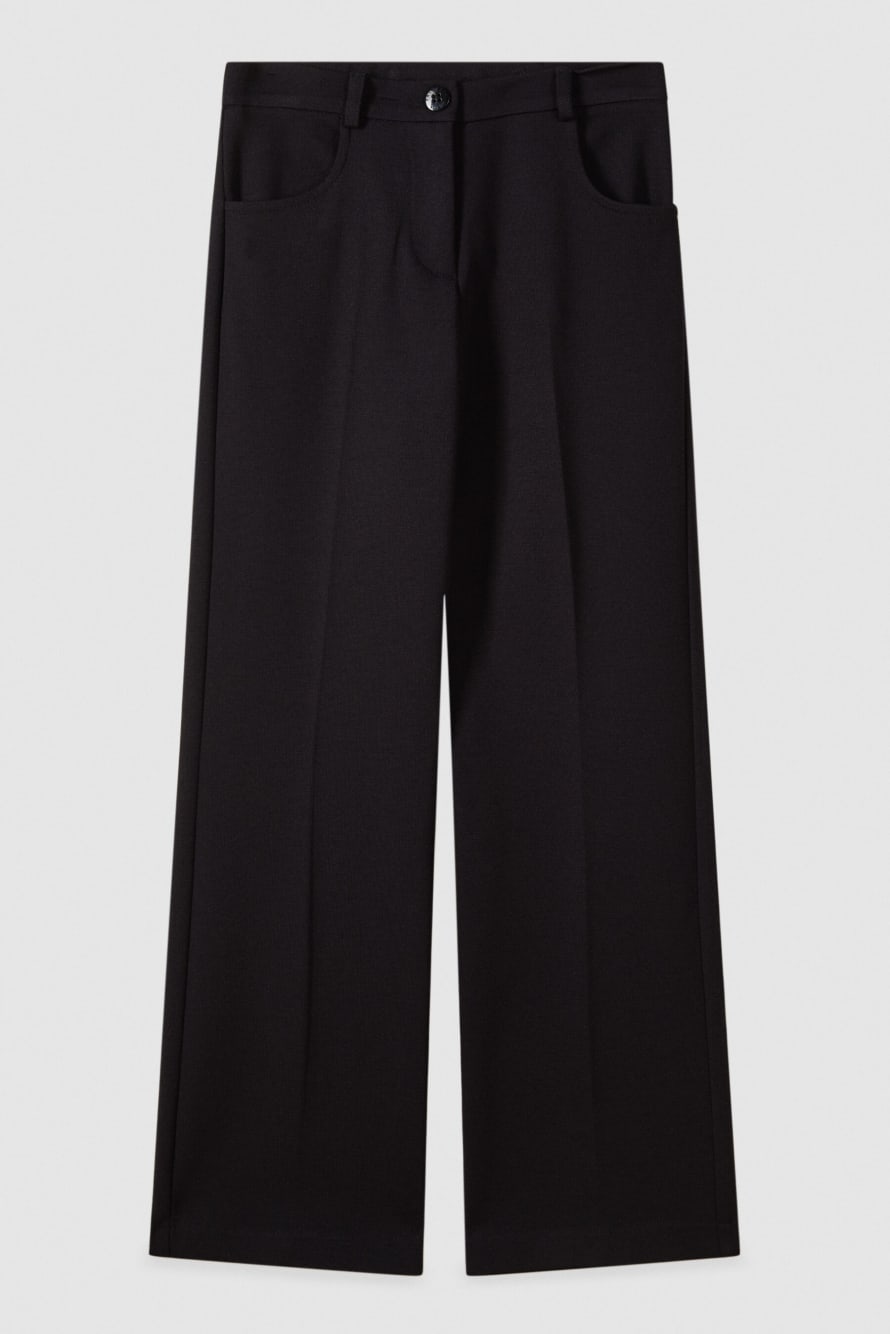 Straight-leg technical fabric trousers, Black, Patrizia Pepe