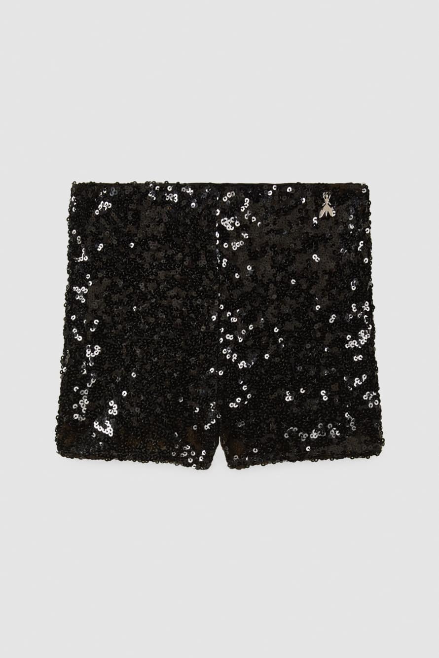 Sequin shorts, Black, Patrizia Pepe
