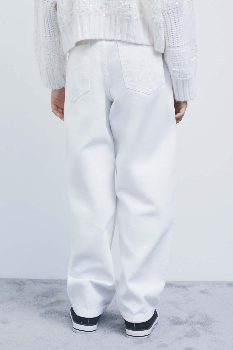 Cotton balloon jeans, White, Patrizia Pepe