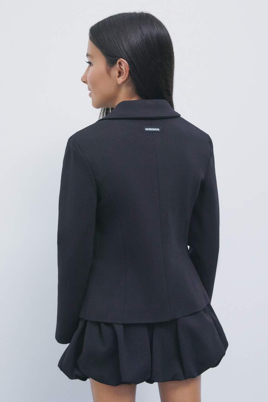 Technical fabric blazer, Black, Patrizia Pepe