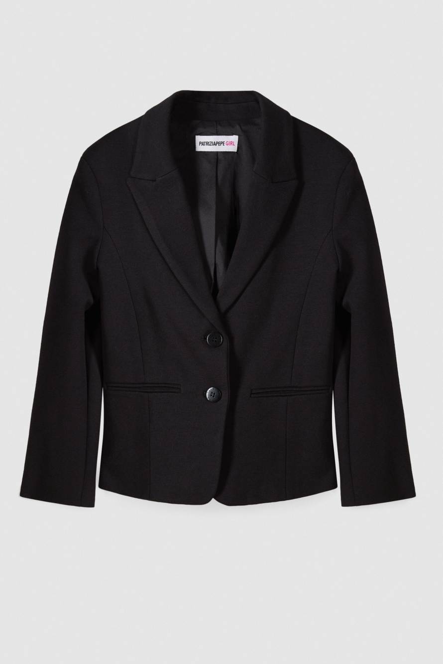 Technical fabric blazer, Black, Patrizia Pepe