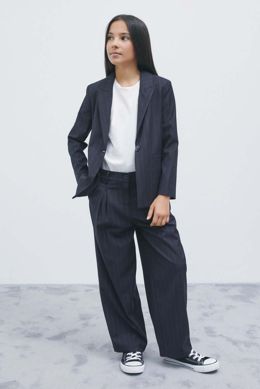 Pinstripe blazer, Blue/Fuchsia, Patrizia Pepe