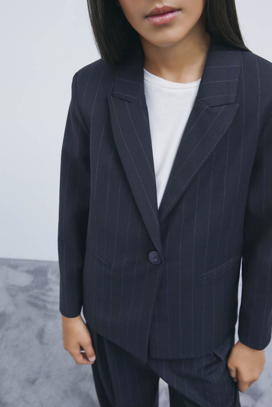 Pinstripe blazer, Blue/Fuchsia, Patrizia Pepe