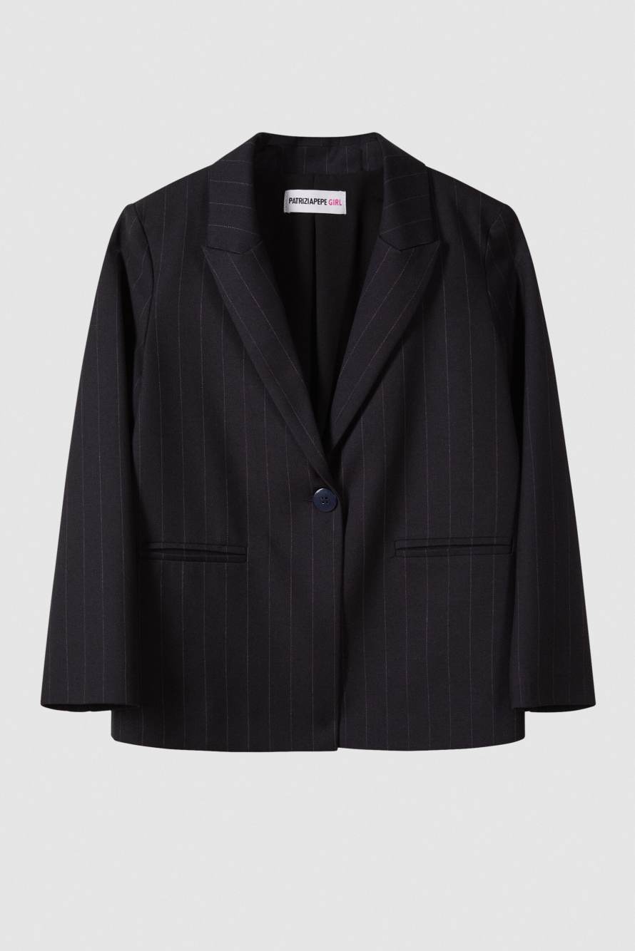 Pinstripe blazer, Blue/Fuchsia, Patrizia Pepe