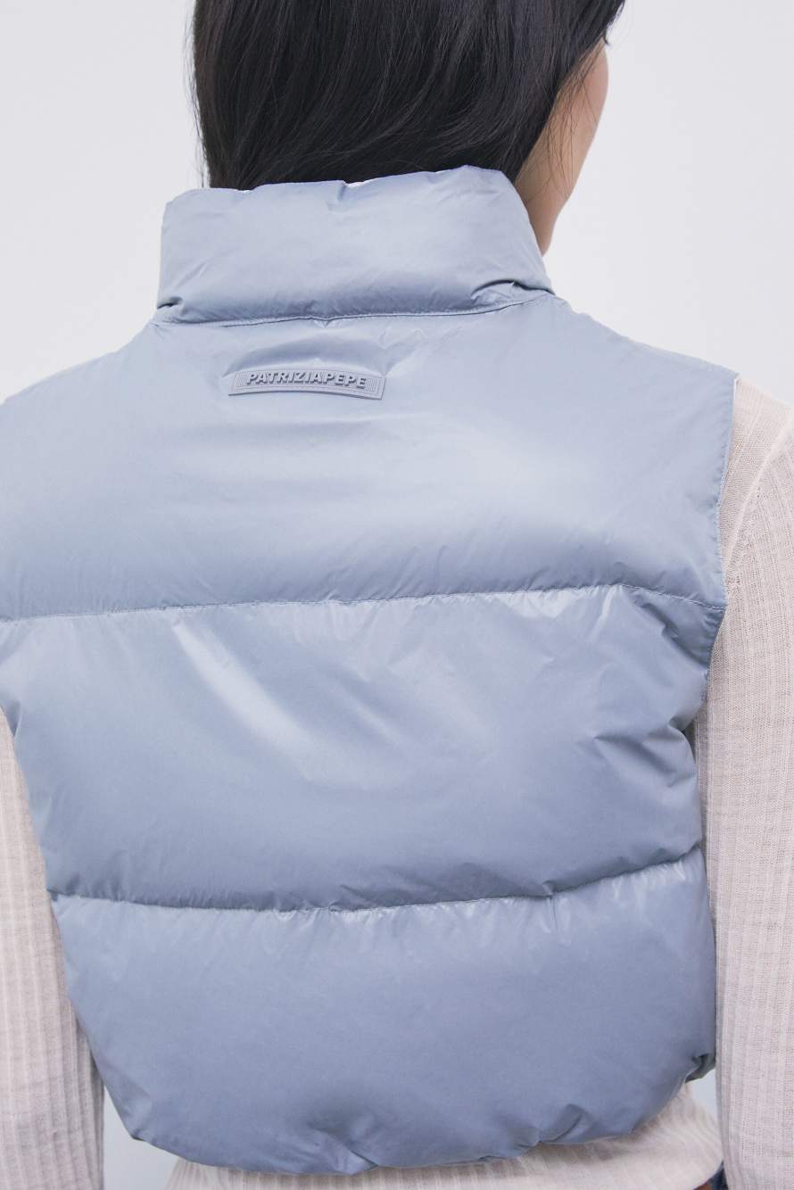 Reversible padded vest, Grey, Patrizia Pepe
