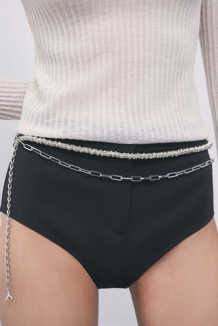 Diamond Cut chain belt, Silver, Patrizia Pepe