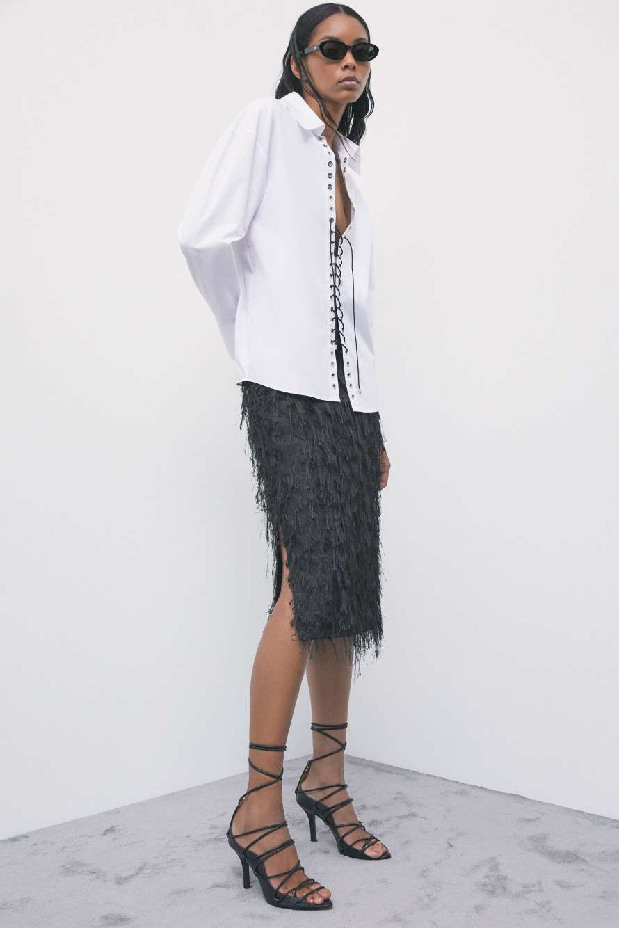 Leather woven sandals with heel, Black, Patrizia Pepe