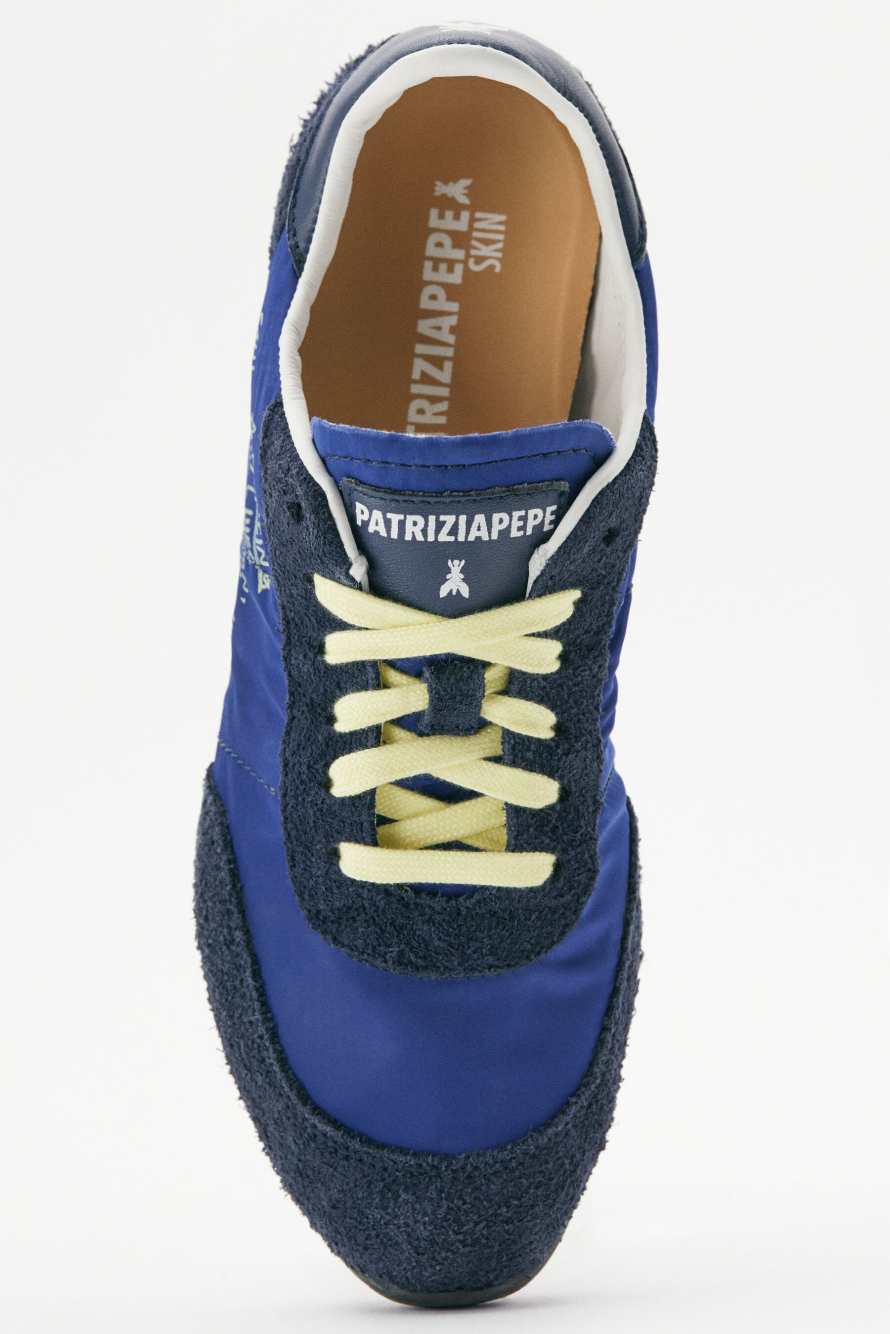 Running SKIN sneakers in nylon and suede, Blue/Purple, Patrizia Pepe