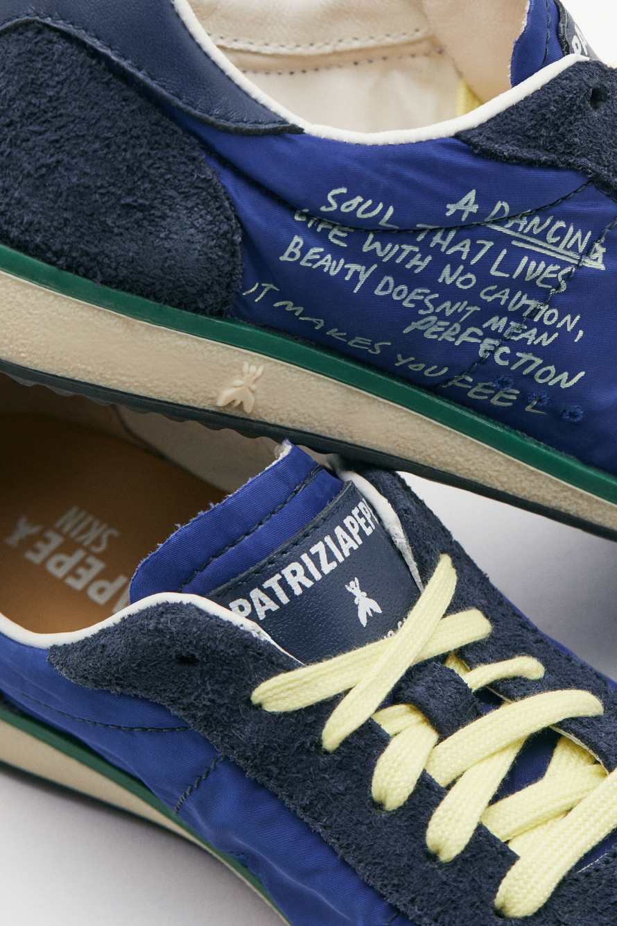 Running SKIN sneakers in nylon and suede, Blue/Purple, Patrizia Pepe