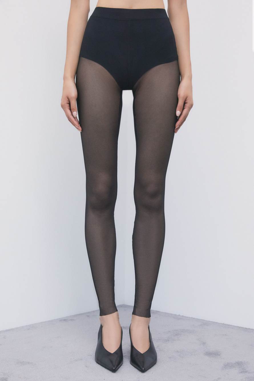 Tulle leggings, Black, Patrizia Pepe