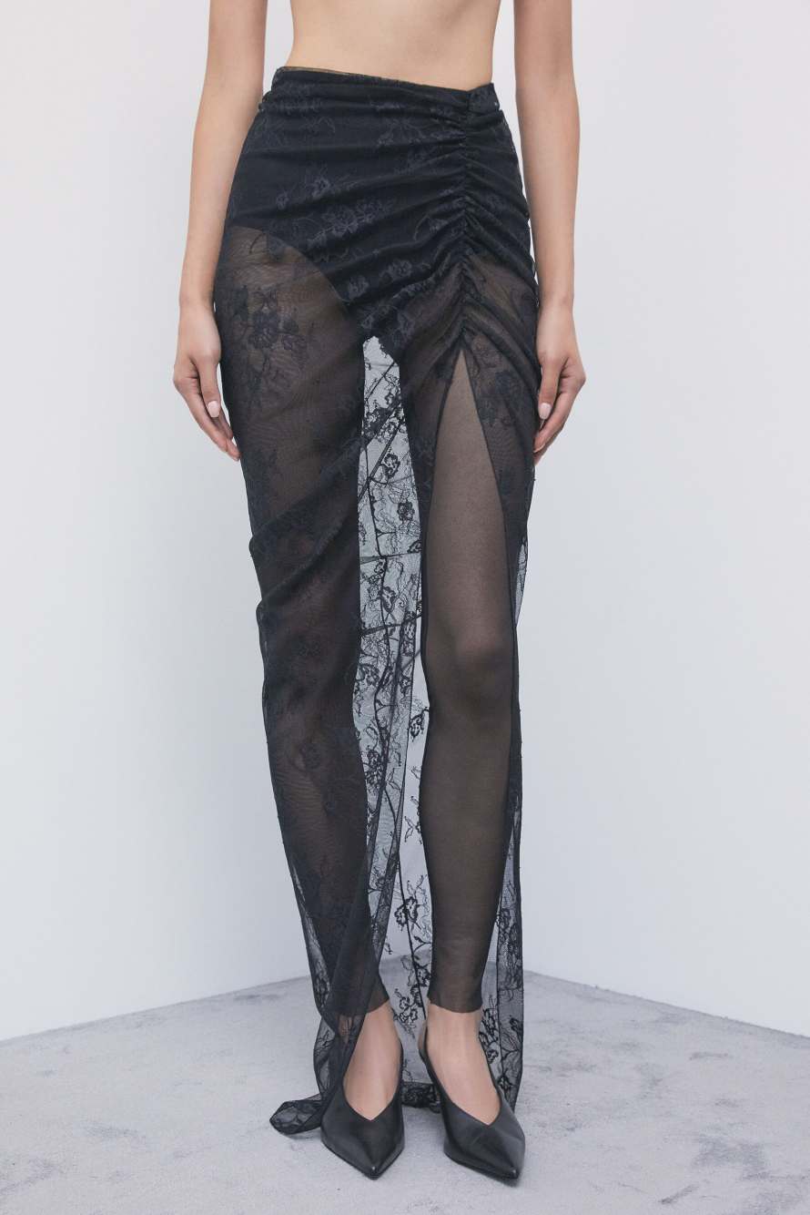 Tulle leggings, Black, Patrizia Pepe