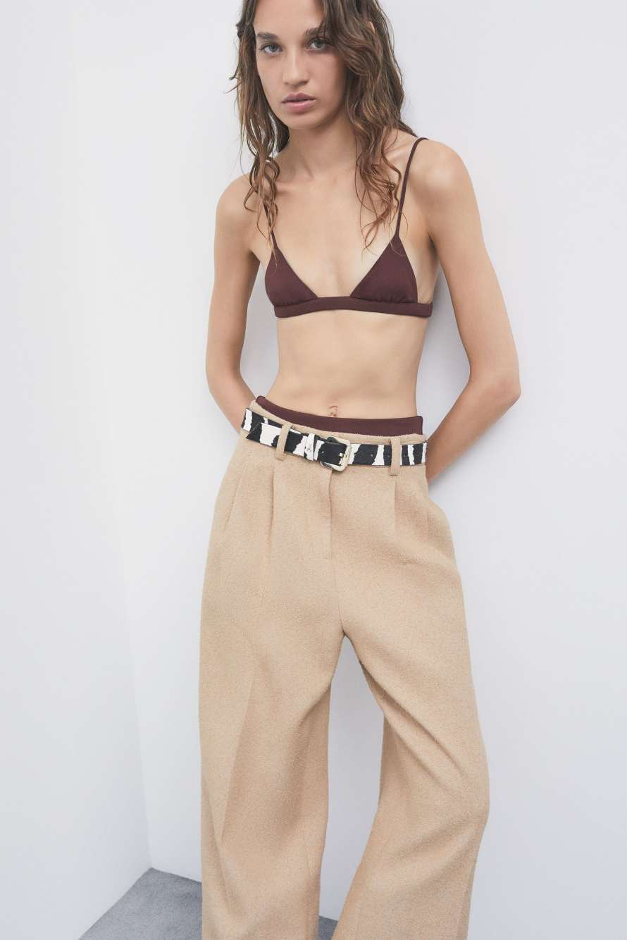 Stretch-jersey triangle bra, Brown, Patrizia Pepe