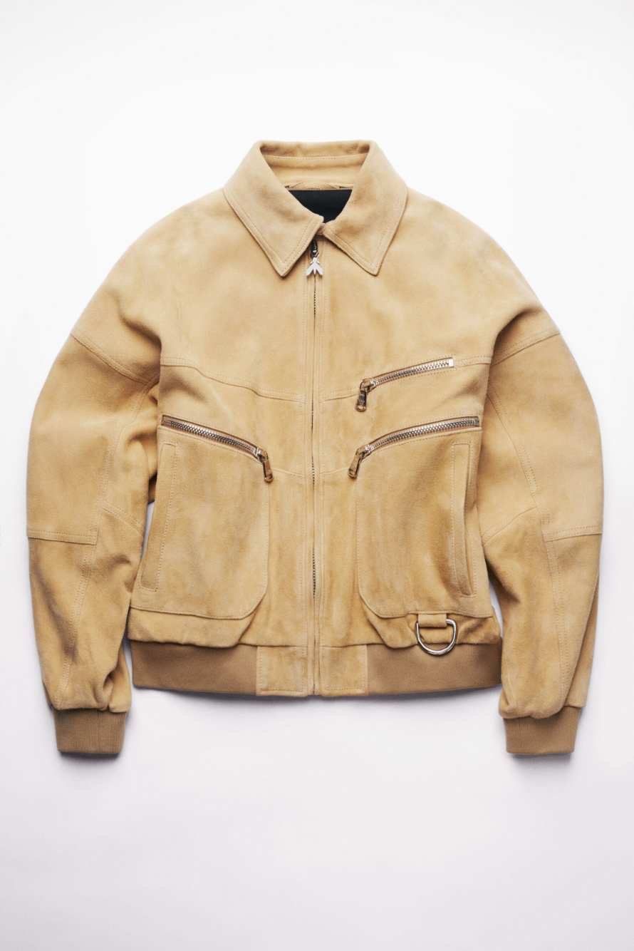 Oversized suede-leather jacket, Beige, Patrizia Pepe