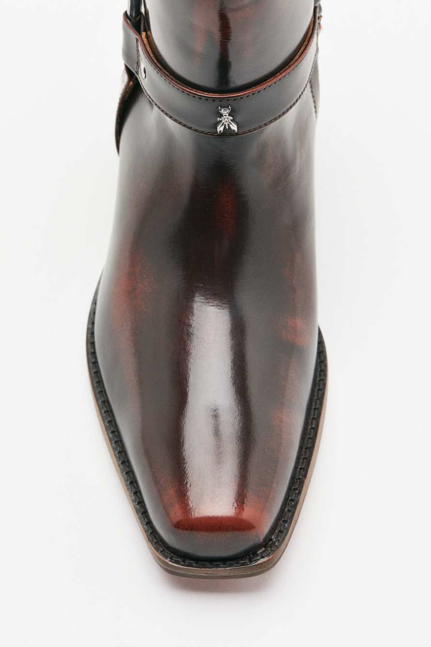 Bottes cowboy en cuir, Marron, Patrizia Pepe