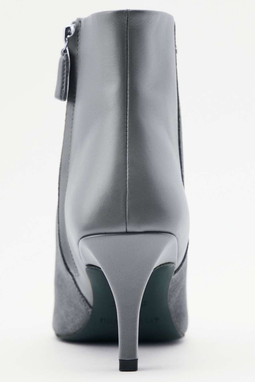 Suede and shiny leather ankle boots, Grey, Patrizia Pepe