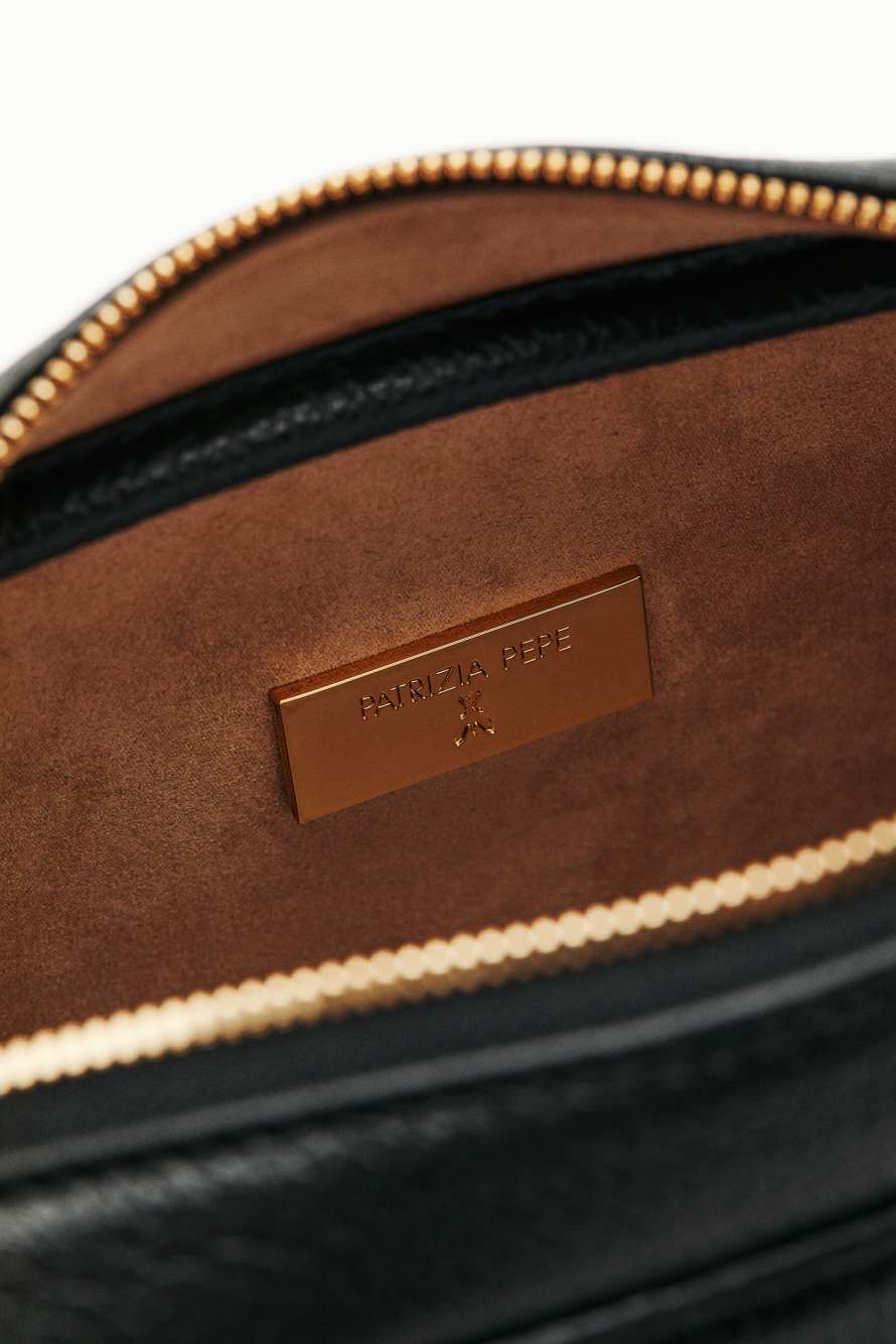 All Day leather crossbody bag, Black, Patrizia Pepe