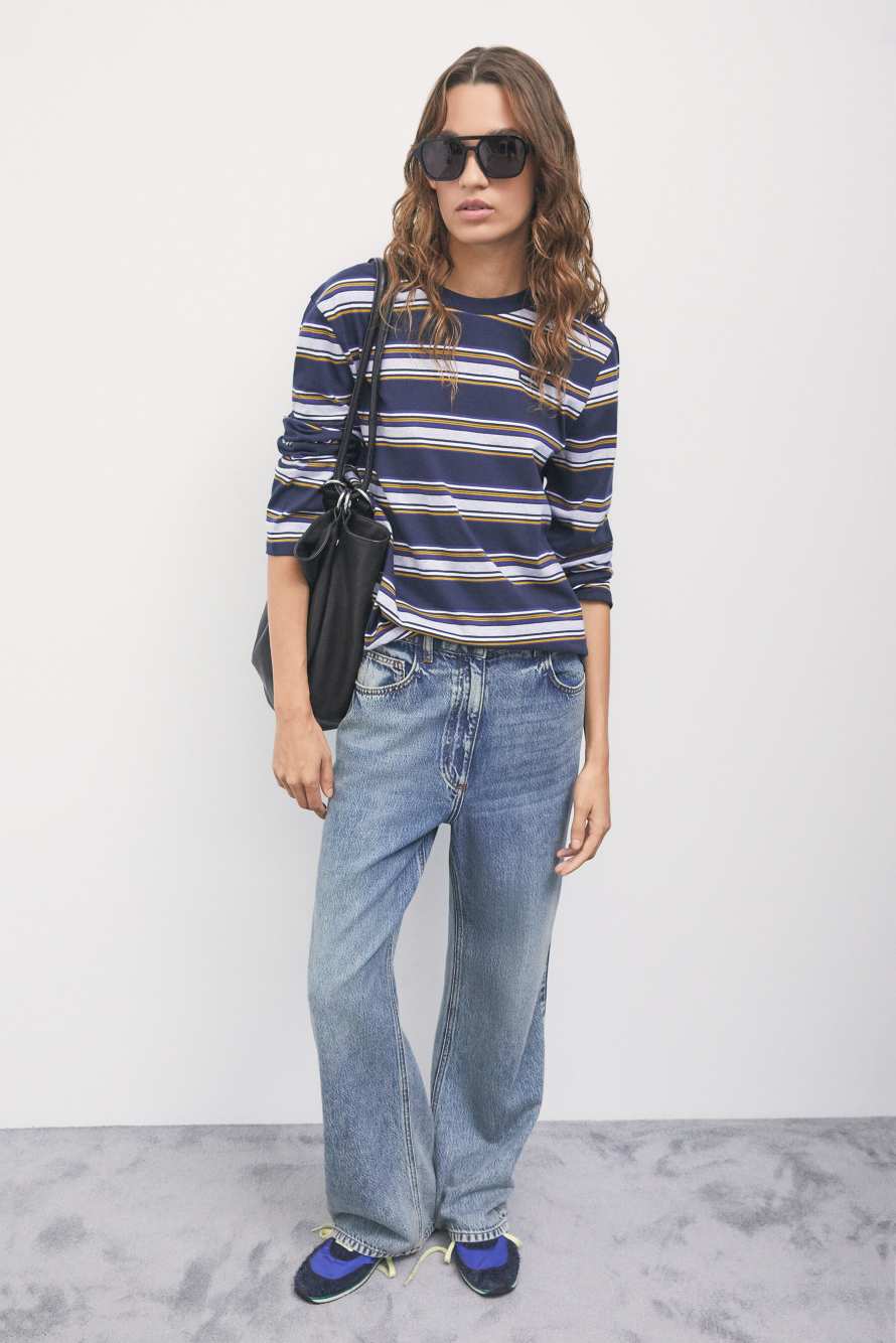 Striped cotton long-sleeve top, Stripes, Patrizia Pepe