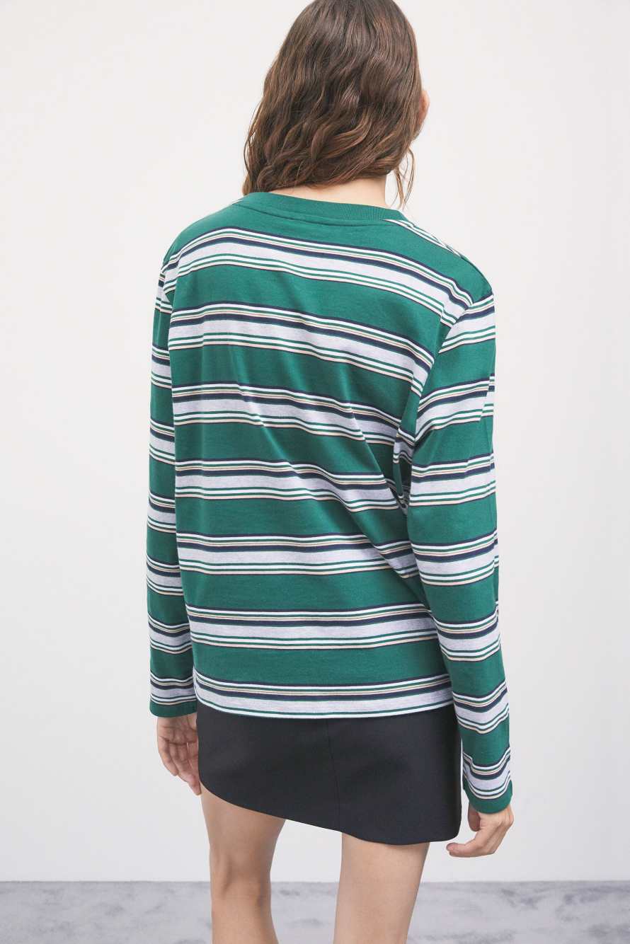 Striped cotton long-sleeve top, Stripes, Patrizia Pepe