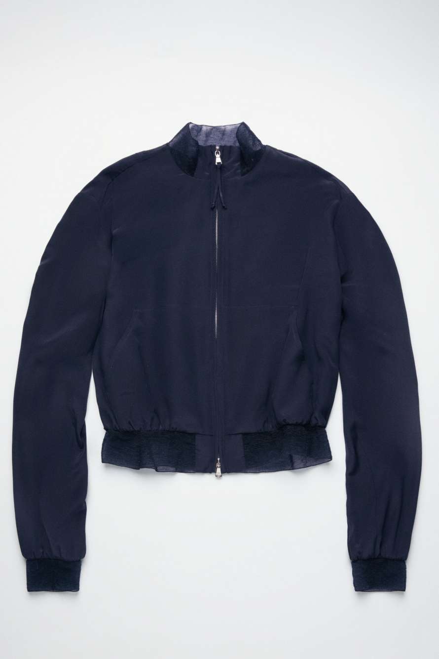 Silk bomber jacket, Blue, Patrizia Pepe