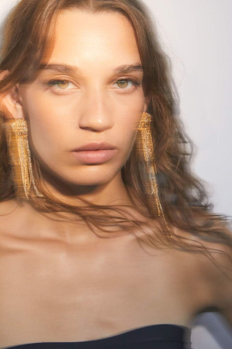 Fringes drop earrings, Gold, Patrizia Pepe