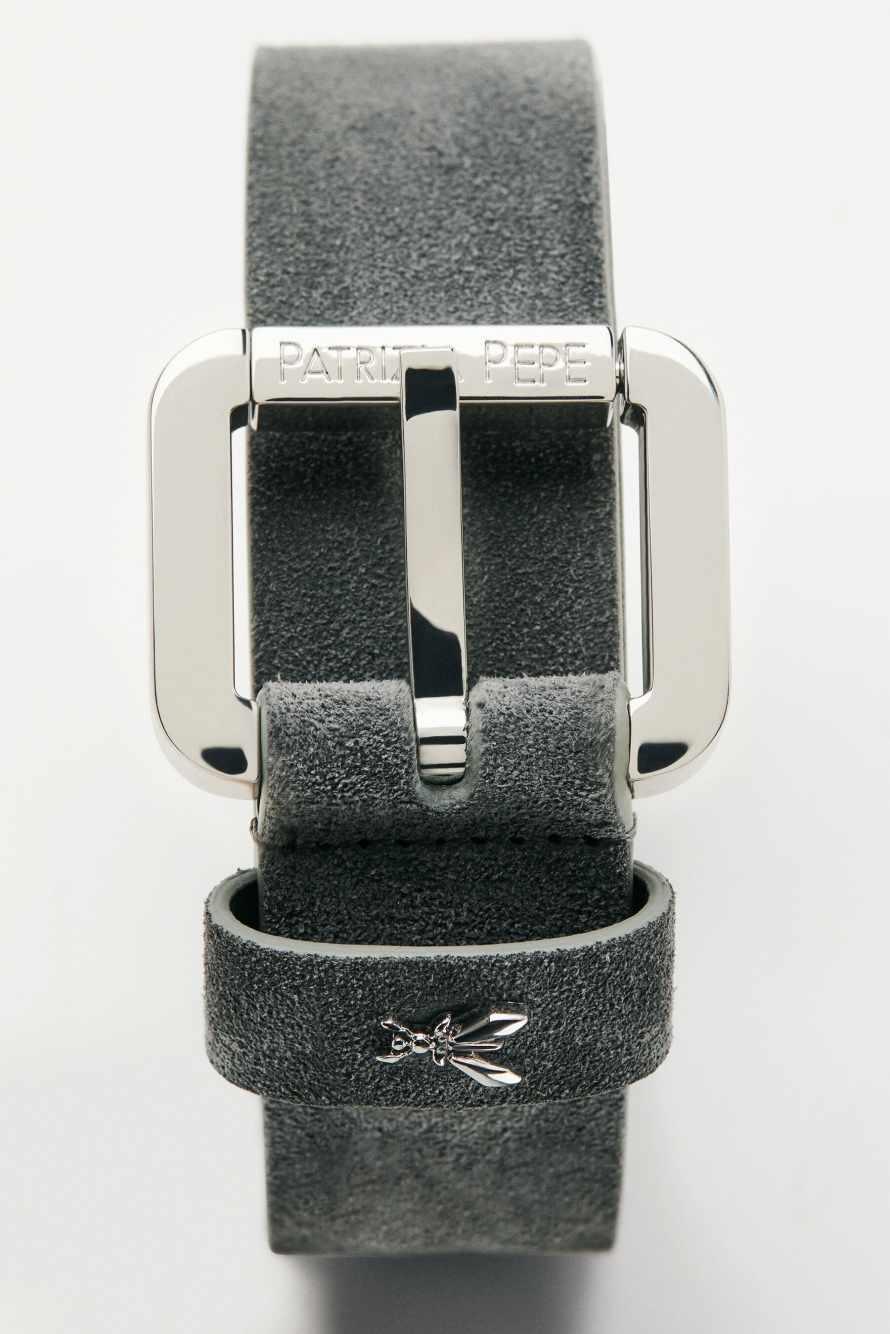 Suede belt, Grey, Patrizia Pepe
