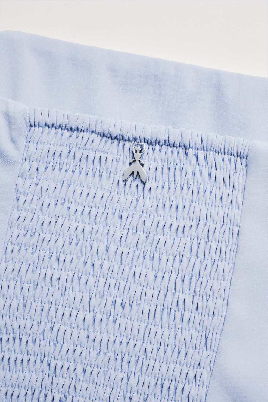 Cr&ecirc;pe bustier top, Light Blue, Patrizia Pepe