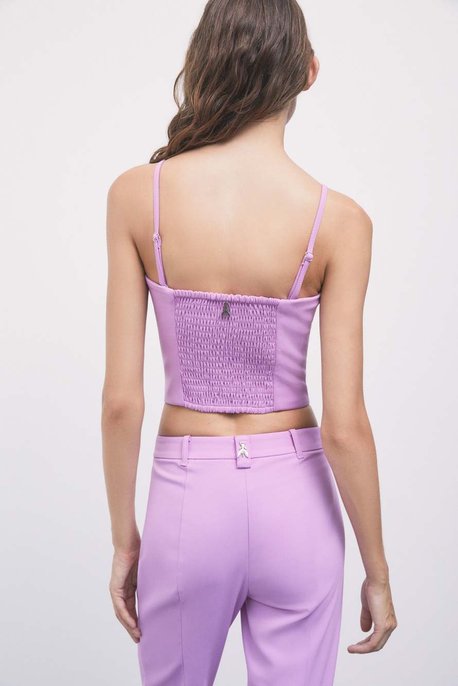 Cr&ecirc;pe bustier top, Pink, Patrizia Pepe
