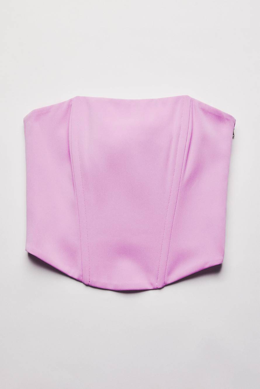 Cr&ecirc;pe bustier top, Pink, Patrizia Pepe