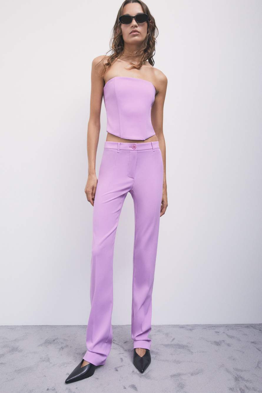 Cr&ecirc;pe bustier top, Pink, Patrizia Pepe