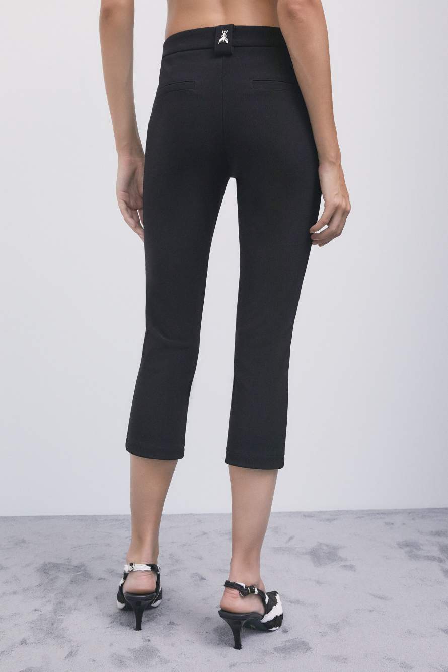 Capri trousers in stretch viscose blend, Black, Patrizia Pepe