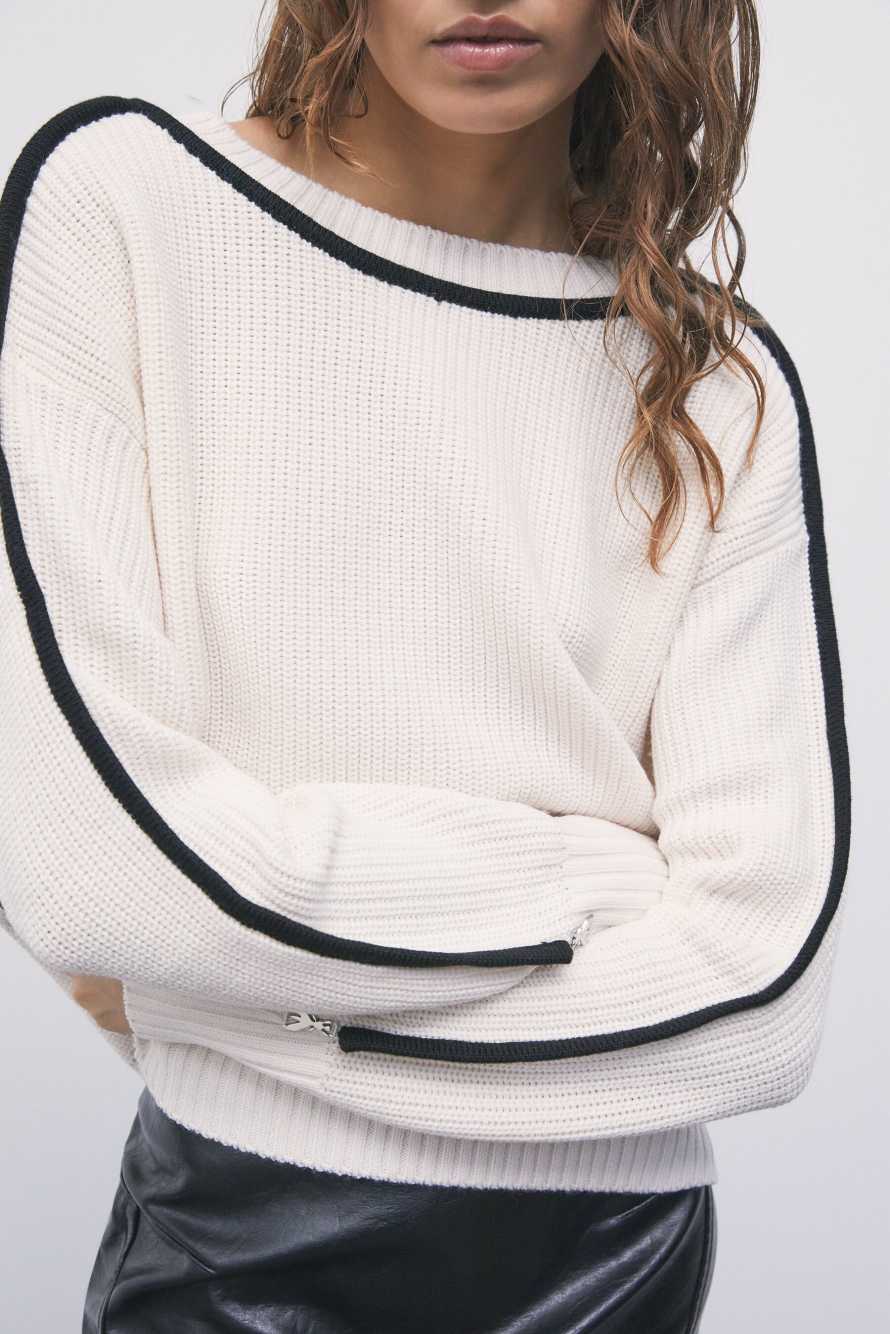 Fluid wool-blend jumper, Beige, Patrizia Pepe