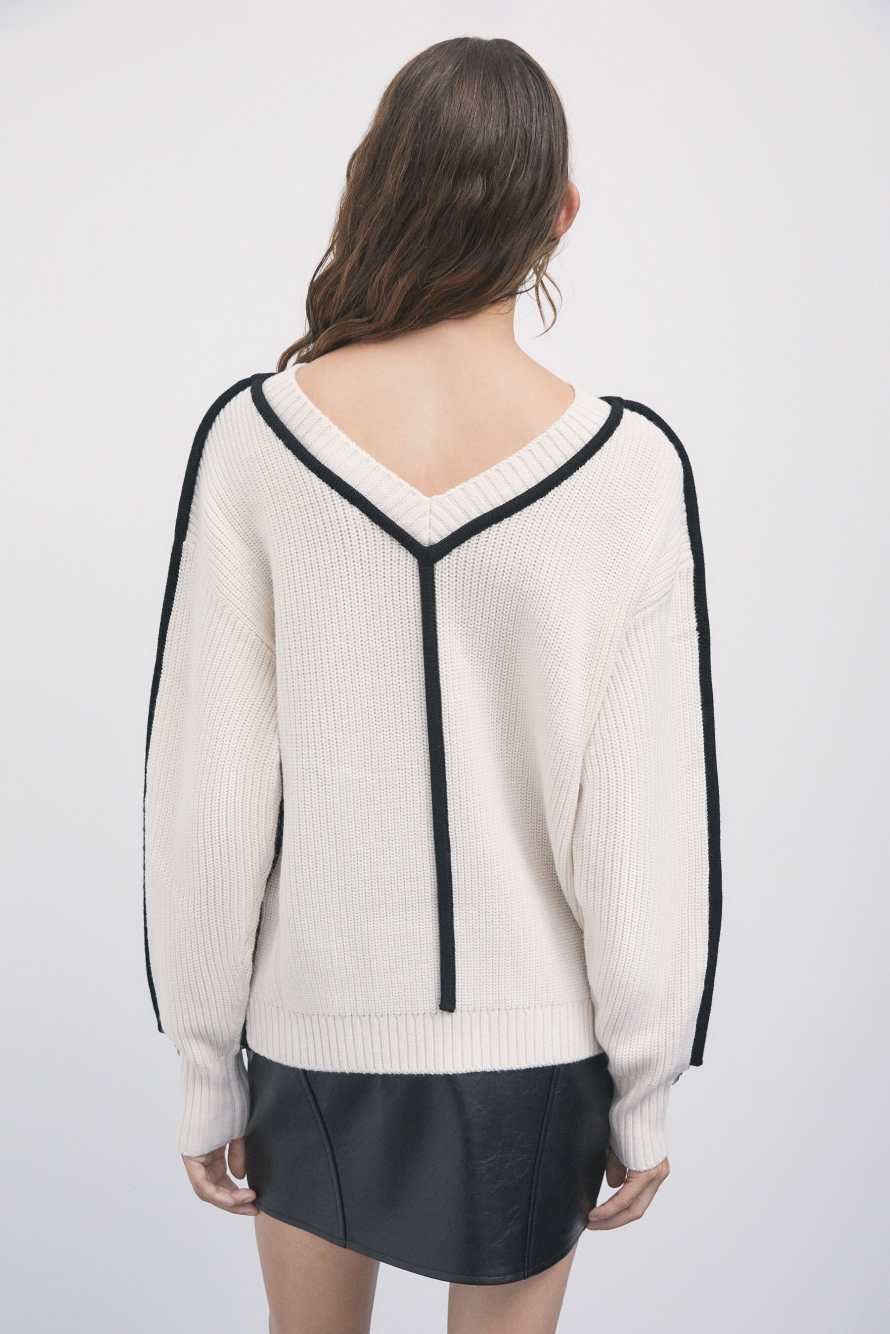 Fluid wool-blend jumper, Beige, Patrizia Pepe