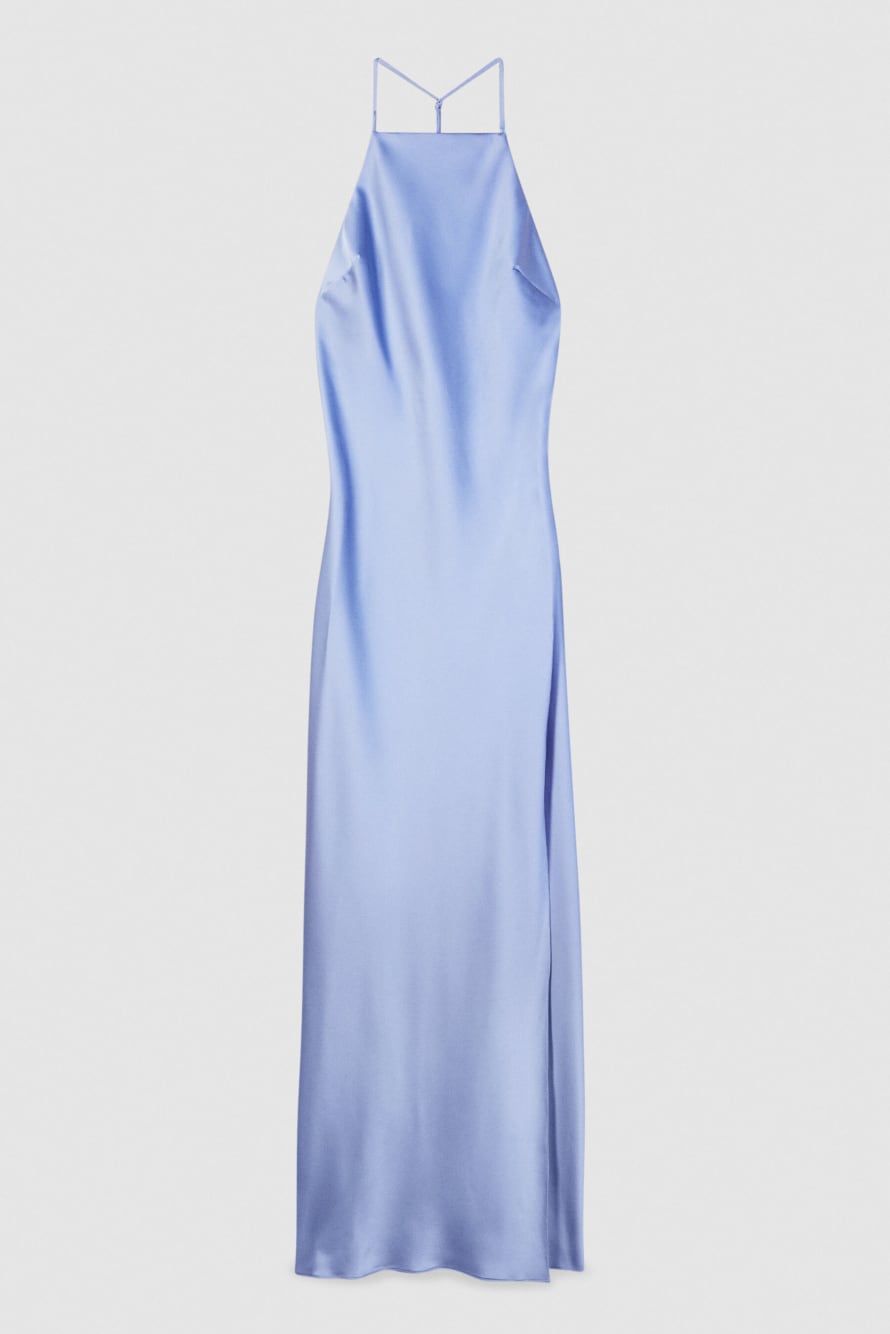Fluid satin occasion dress, Light Blue, Patrizia Pepe