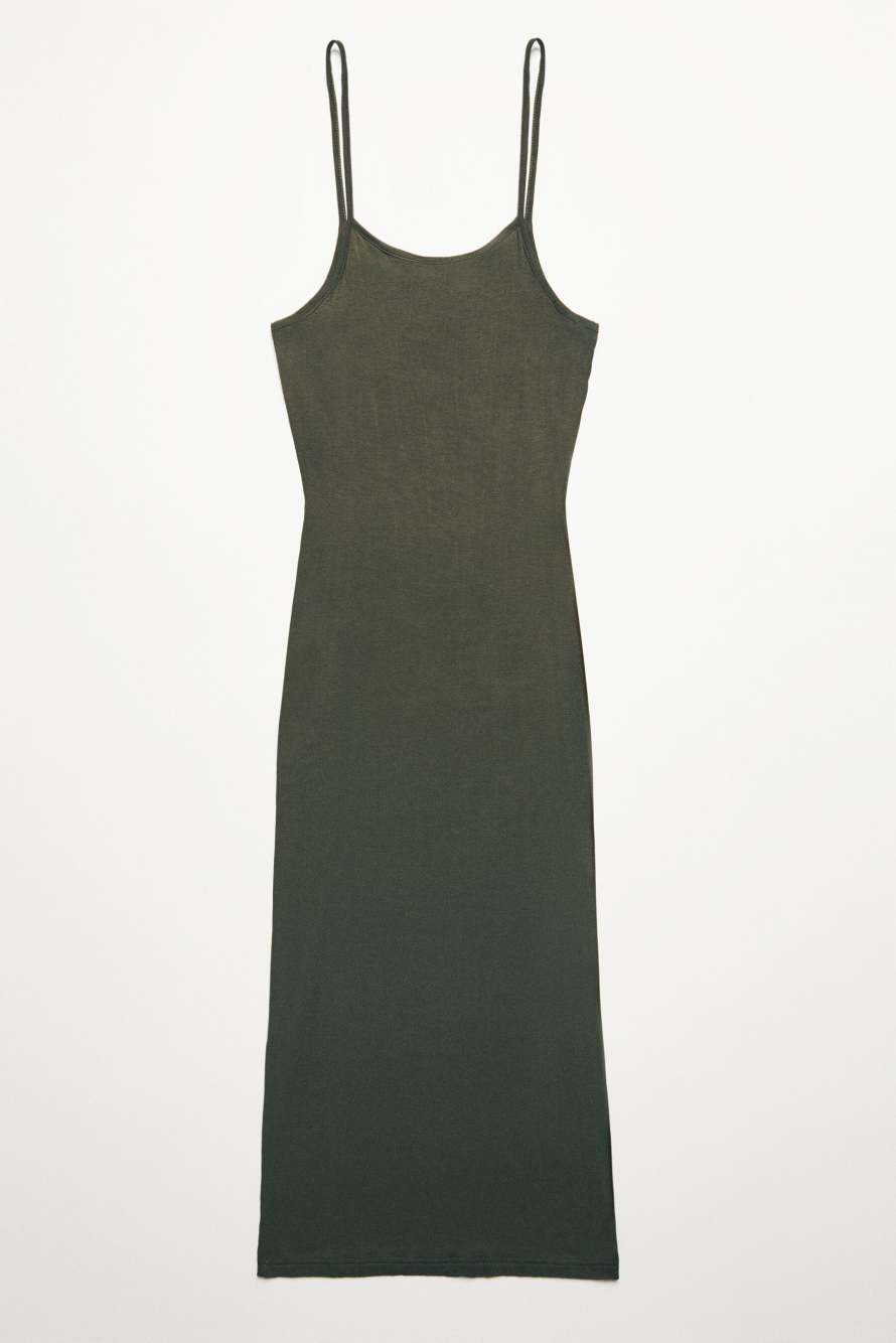 Asymmetric maxi dress in jersey, Green, Patrizia Pepe
