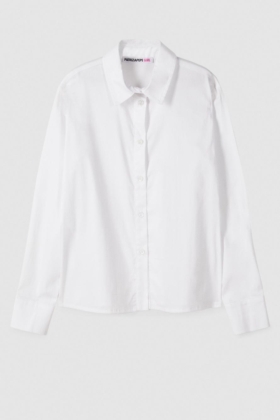 Stretch poplin shirt, White, Patrizia Pepe