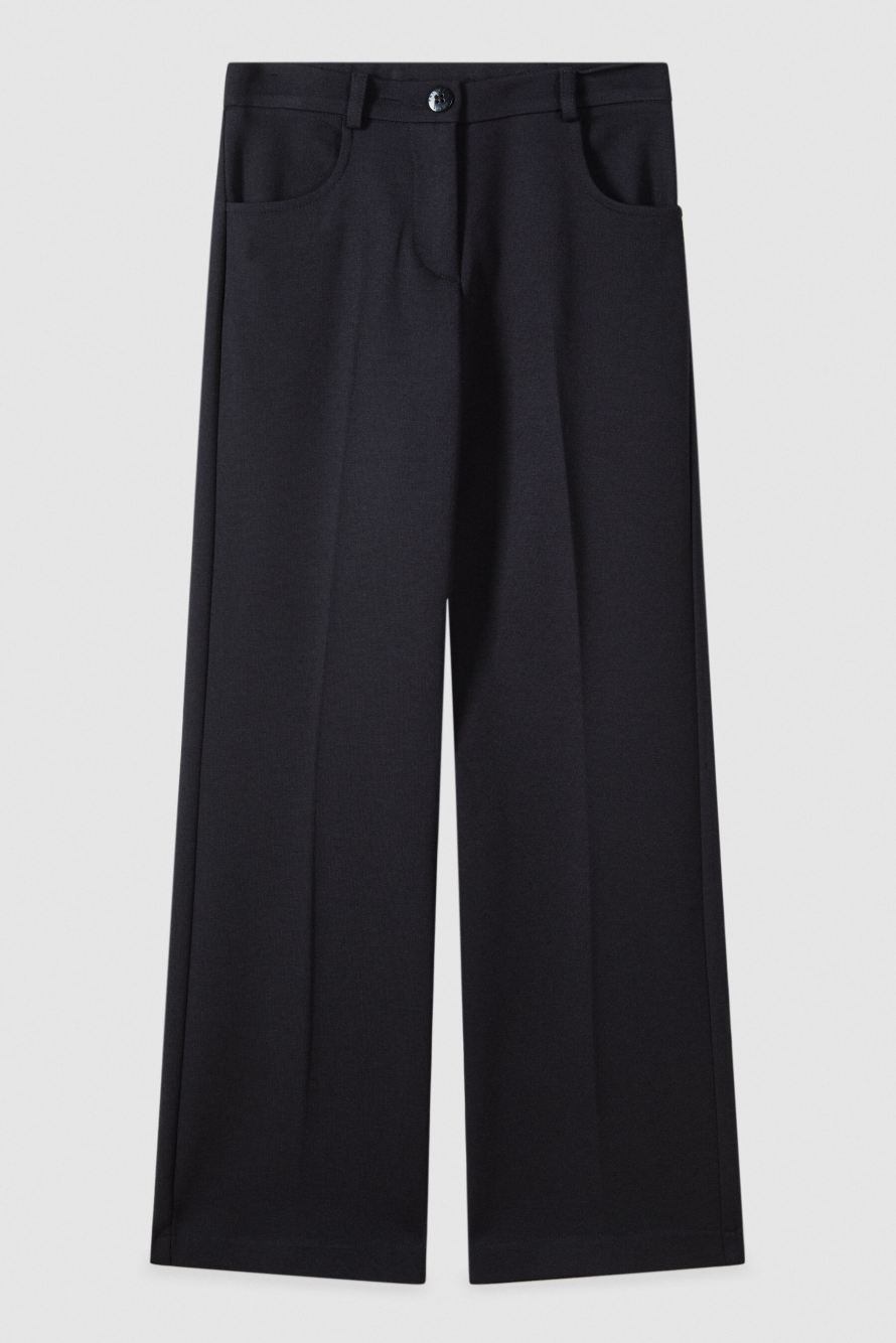 Straight-leg technical fabric trousers, Black, Patrizia Pepe