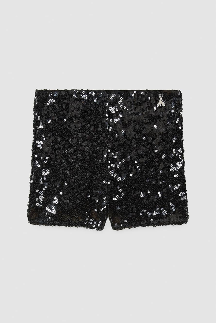 Short &agrave; sequins, Noir, Patrizia Pepe