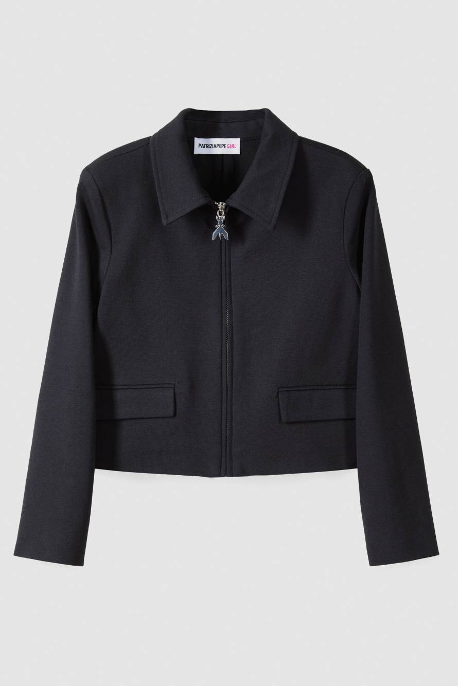 Veste courte zipp&eacute;e, Noir, Patrizia Pepe