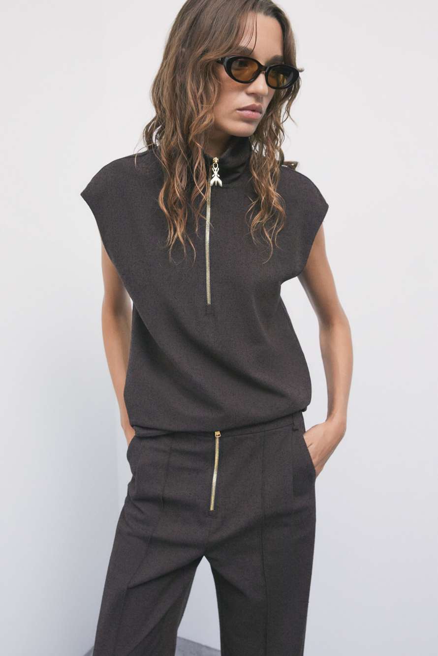 Gilet strutturato boucl&eacute;, Marrone, Patrizia Pepe