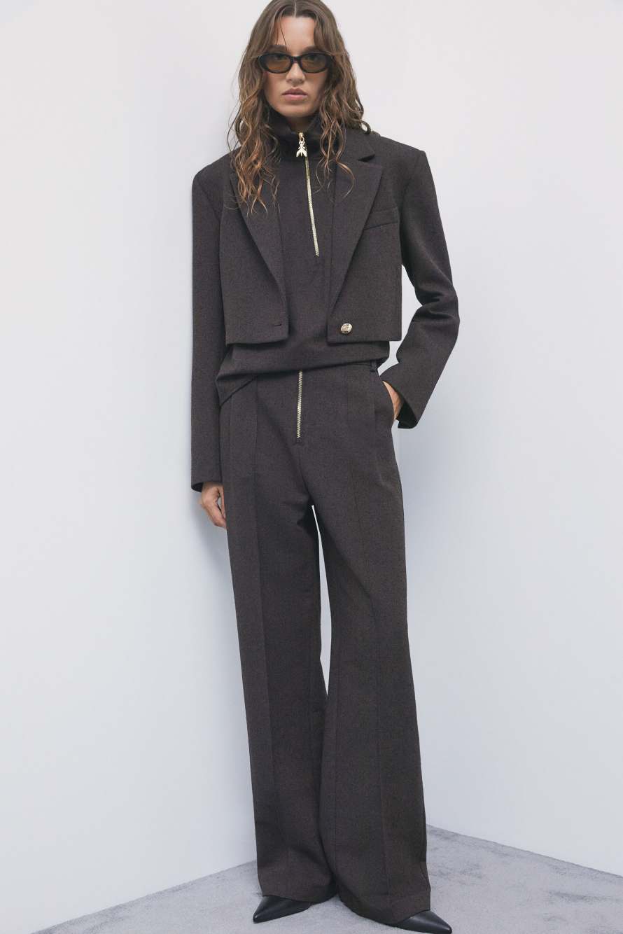 Gilet strutturato boucl&eacute;, Marrone, Patrizia Pepe