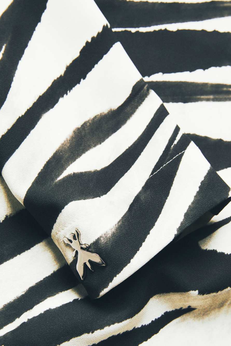 Body monospalla con stampa zebra, Fantasia astratta, Patrizia Pepe