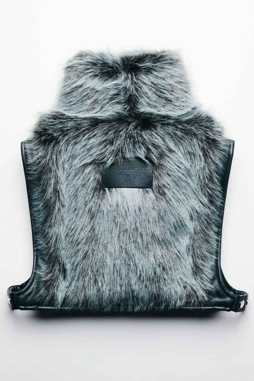 Soft vest with hood, Blue, Patrizia Pepe