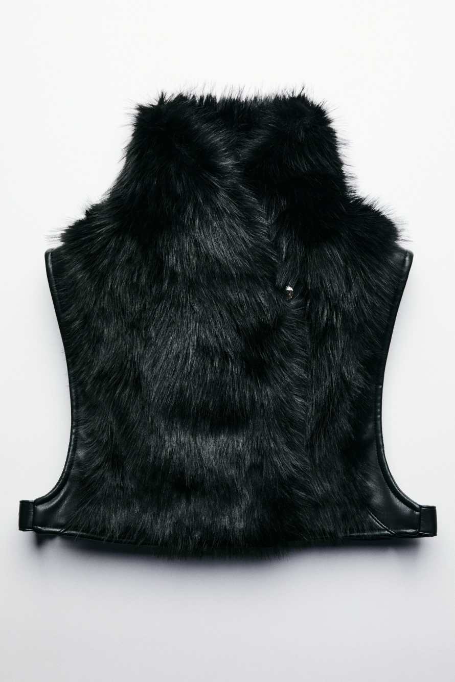 Soft vest with hood, Black, Patrizia Pepe