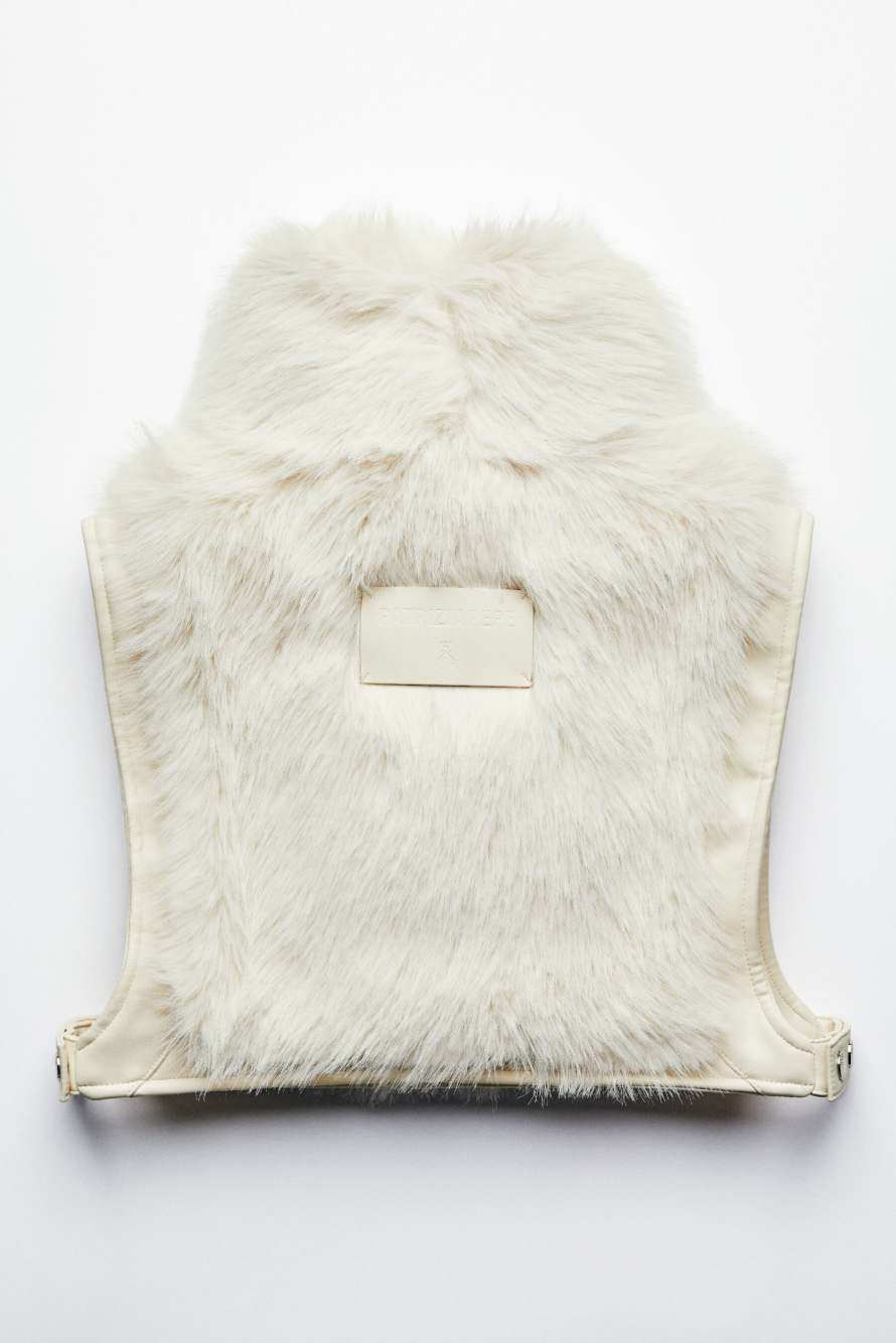 Soft vest with hood, White, Patrizia Pepe