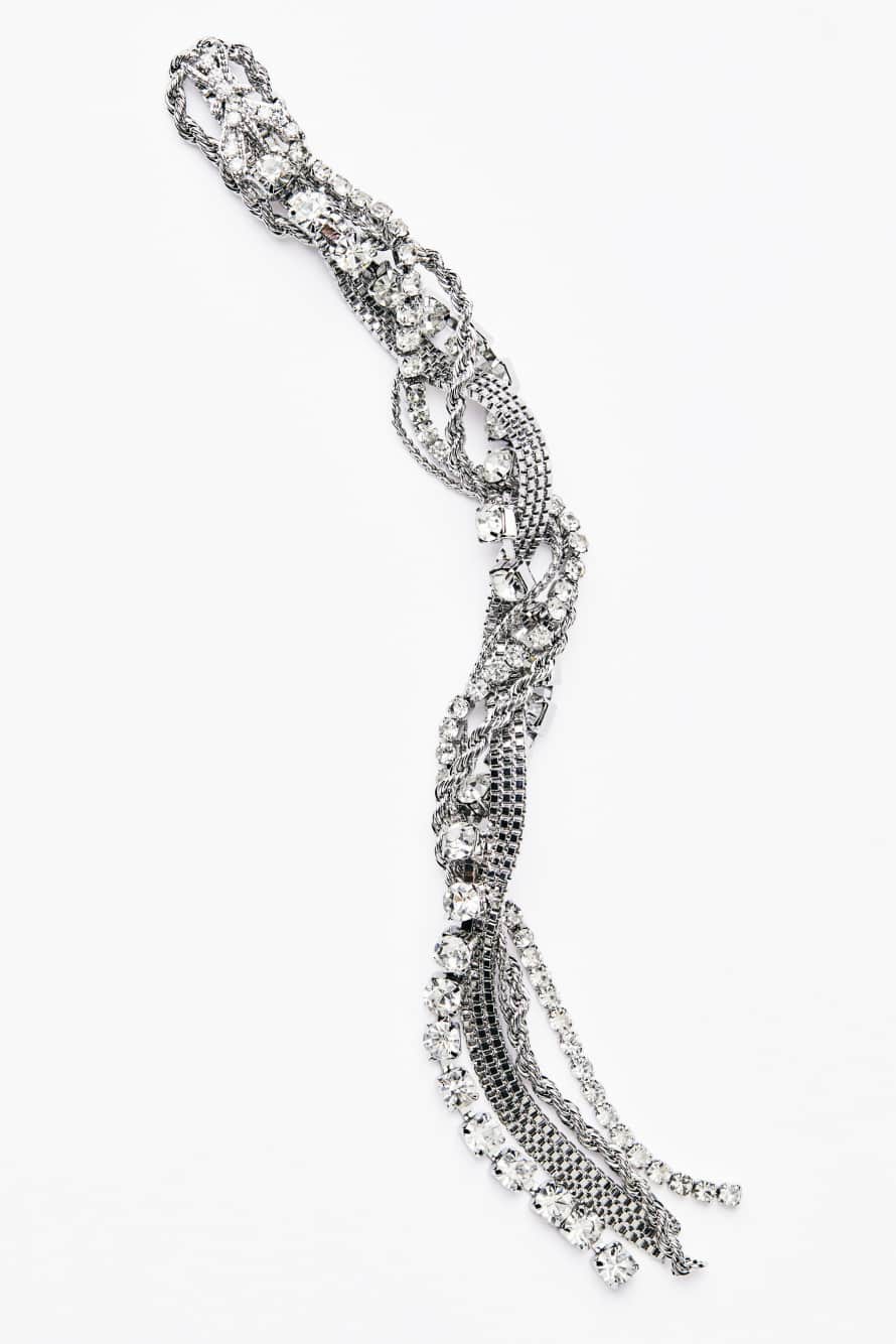 Diamond chain drop earrings, Silver, Patrizia Pepe